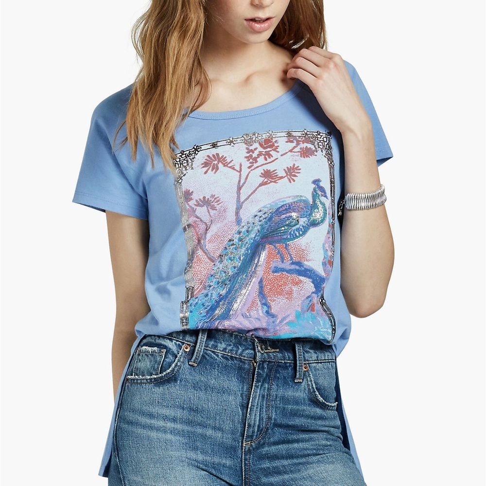 NEW lucky brand peacock shirt size M